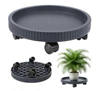 BOFITENG Roulette ronde pour plantes - 40 cm - Pour l'extérieur - Avec roulettes pivotantes à 360° - Soucoupe pour pot de fleurs - Pour l'intérieur et l'extérieur (gris)