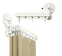 BOFITENG Tringle à rideau de douche pliable à 3 voies - 104 cm - Montage mural - Pliable à 360° - Pour salle de bain - Sans perçage - Ventouse puissante - Angle réglable - Étendoir à linge rétractable