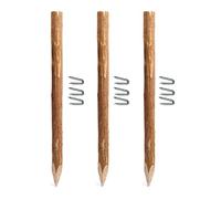 BOGATECO 3xHaselnuss Staketenzaun Pfosten | Lot de 3 poteaux de clôture en bois traité pour clôture de 500 cm de haut - 150 cm de haut - Fabriqué en Europe | Tasseau bois Piquet cloture Portillon bois