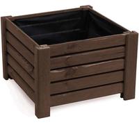 BOGATECO Bac à Fleurs Jardinière en Bois pour Extérieure | 39 x 39 x 40 cm | Pot de Fleurs Parfait pour Jardin, Terrasse & Balcon | Imprégné | Arrive Assemblé | avec Agro-Textile | Marron Foncé