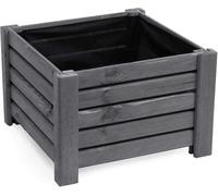 BOGATECO Bac à Fleurs Jardinière en Bois pour Extérieure | 39 x 39 x 40 cm | Pot de Fleurs Parfait pour Jardin, Terrasse & Balcon | Imprégné | Arrive Assemblé | avec Agro-Textile | Anthracite
