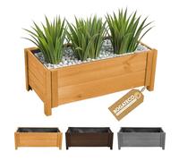 BOGATECO Bac à Fleurs Jardinière en Bois pour Extérieure | 80 x 38 cm | Pot de Fleurs Parfait pour Jardin, Terrasse & Balcon | Imprégné | Arrive Assemblé | avec Agro-Textile | Marron Chêne