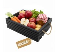 BOGATECO Caisse en Bois Naturel | 50 cm x 35 cm x 14,5 cm | Boîte Décorative pour Fruits et Légumes | Rangement Polyvalent