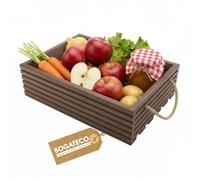 BOGATECO Caisse en Bois Naturel | 50 cm x 35 cm x 14,5 cm | Boîte Décorative pour Fruits et Légumes | Rangement Polyvalent