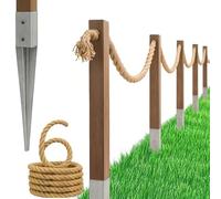 BOGATECO Clôture en bois avec corde de jute - Clôture à voile de 6 m - 13 longueurs différentes - Kit de montage inclus