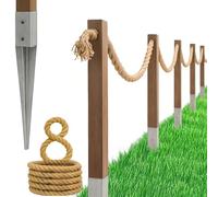 BOGATECO Clôture en bois avec corde de jute - Clôture à voile de 8 m - 13 longueurs différentes - Kit de montage inclus