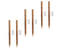 BOGATECO Clôture en piquets en bois de noisetier Rustique - Lot de 3 poteaux de 500 cm de haut - Diamètre 6-8 cm - Brown