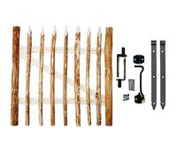BOGATECO Grande Portillon Ferme Jardin en Bois | Largeur: 100cm | Hauteur: 120 cm | Largeur Entre Piquets de Clôture 6-7 cm | Comprend Charnières et Accessoires | Porte S'ouvre à Droite