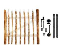 BOGATECO Grande Portillon Ferme Jardin en Bois | Largeur: 100cm | Hauteur: 50 cm | Largeur Entre Piquets de Clôture 6-7 cm | Comprend Charnières et Accessoires | Porte S'ouvre à Droite