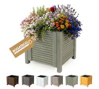 BOGATECO Jardinière en bois - 39 x 39 x 40 cm - Vert clair - Jardinière d'extérieur avec film géotextile - Résistant aux intempéries et imprégné - Pour jardin et balcon