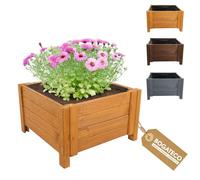 BOGATECO Jardinière en bois pour extérieur de grande taille 60 x 60 x H30 cm | Anthracite | Pot à fleurs parfait pour le jardin, la terrasse et le balcon | Bac à fleurs stable et construction robuste