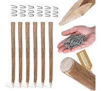 BOGATECO Lot de 6 Piquets en Noisetier Pointus pour Clôture et Jardin - Longueur 120 cm - Palissage Naturel Robustes