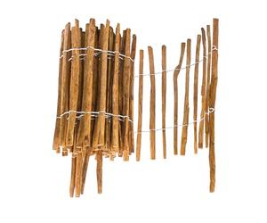 BOGATECO Panneau de clôture en rouleau en noisetier en bois brun imprégné | 60 cm de haut et 500 cm de long | Clôture en bois | Distance entre lattes 4-5 cm | Clôture à lattes parfaite pour