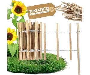 BOGATECO Piquet Clôture en Noisetier Bois | 500 cm de Long et 35 cm de Hauteur | Distance Entre Lattes 7-8 CM | Idéal comme Une Clôture de Jardin | Peut être Utilisé comme de Support pour Les Vignes