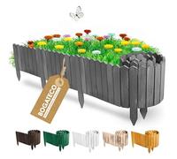 BOGATECO Rollborder de Rail en Bois, 200 & 10cm Sapin | Clôture du Jardin, palissade pour marquer Les chemins et Les limites de parterres de Fleurs, pelouses | Flexible | Imprégné | Gris