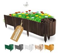 BOGATECO Rollborder de Rail en Bois, 200 & 10cm Sapin | Clôture du Jardin, palissade pour marquer Les chemins et Les limites de parterres de Fleurs, pelouses | Flexible | Imprégné | Brun foncé