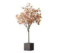 BOGAZY Arbre Artificiel Style Nordique Arbre Artificiel Décoration De La Maison Simulation Plante Verte en Pot Argent Feuille Intérieur Bonsaï Faux Plante Décoratif(A)