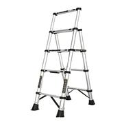 BOGAZY Échelle Échelles Télescopiques Portatives Échelle Pliante À Cadre A Accueil Petites Marches Multi-usages pour L'extérieur Et L'intérieur Outils Pliage(A,4+3 Step)