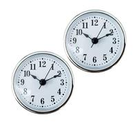 BOGEEL Lot de 2 inserts de réparation d'horloge à quartz 65 mm avec chiffres romains et bordure dorée argentée pour projets d'artisanat Accessoires