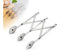 Bogoro Roulette à pizza à 3 roues, Découpe Pizza Roulette, Coupe-Pâte à 3 Roues, Coupe Pizza à 3 Roues, Diviseur de Pâte en Acier Inoxydable, Coupe-Pizza Ajustable, Couteau à PâTisserie