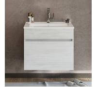 BOGOTA Meuble salle de bain suspendu simple vasque 1 tiroir couleur - Chêne clair, Modèle - largeur 60 cm