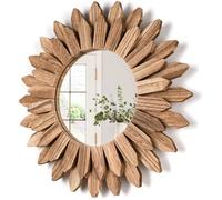 Bohême Miroirs Muraux Décoratifs pour Décorer la Maison, la Chambre et Le Salon, Miroir Mural Rond avec Cadre en Bois
