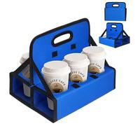 BOHEMIABY Porte-boissons portable pour 6 tasses, avec poignée - Support pliable réutilisable pour café, vin, canettes - Transporte en toute sécurité des boissons chaudes et froides pour la livraison