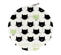 BOHIN France Mètre Ruban Automatique sur le Cat Themed - Indications en Centimètres et Pouces, Ruban Double Face pour Projets de Couture et de Mesure, Boîtier en Plastique, Blanc, 150cm - 1 Pièce