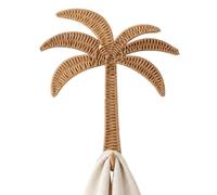 Boho Coat Hooks, Palm Tree Hanger, Faux Rattan Decorative Towel Hooks | Boho Palm Tree Design, Faux Rattan Space Saving Holder, for Living Room Bedroom Kitchen Office Farmhouse Key Hat Bag Purse