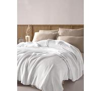 BOHORIA® Couvre-lit Sera 100 % coton recyclé Oeko-Tex® réversible pour canapé extra grand (Pearl, 200 x 230 cm)