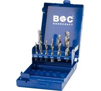 BOHRCRAFT Jeu de tarauds combinés pour machines HSS M3-M10 1/4" queue 6 pans