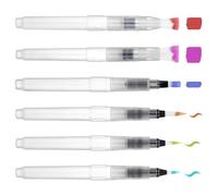 BOHUIZ Lot de 6 pinceaux à eau - Pinceaux à réservoir d'eau rechargeables - En plastique - Avec réservoir d'eau rechargeable - Pour art aquarelle