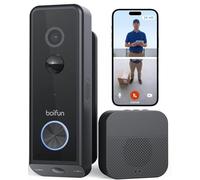 BOIFUN 2026 Sonnette sans Fil Exterieur Etanche Double Caméra, 2K, Installation Facile avec Support, Détection Humaine par IA, Vision Nocturne en Couleur, Compatible Carte SD, Wi-Fi 2,4 GHz Uniquement