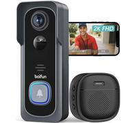 BOIFUN Sonnette sans Fil Exterieur Etanche, Grand Angle de 166°, Installation Facile, Détection Humaine par IA, Vision Nocturne, Compatible Carte SD, IP65 étanche, Wi-FI 2,4 GHz, Marron