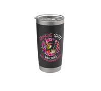 Boire du café en regardant le jardin floral des colibris Gobelet isotherme en acier inoxydable double paroi