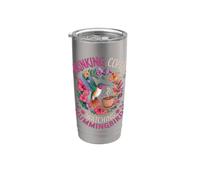 Boire du café regardant les colibris amoureux des oiseaux Gobelet isotherme en acier inoxydable double paroi