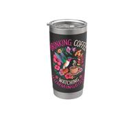 Boire du café regardant les colibris amoureux des oiseaux Gobelet isotherme en acier inoxydable double paroi