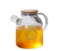 Boire Pichet en verre borosilicaté transparent de 1,8 L | Grande bouilloire à eau transparente en forme de théière(1800ML)