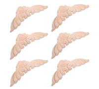 Bois Applique Décorative 6 Pièces Sculpté Style Européen | Bois Kaki, Structure Ajourée, Bords Finition sans Chevauchement, Nettoyage Facile, la Cuisine et Salle de Bains