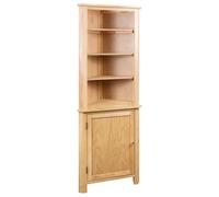 Bois Chêne Massif Armoire d'Angle Présentoir Placard Étagère Rangement vidaXL
