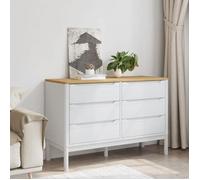 Bois Commode salon 1 pièce, forme rectangulaire, FLORO blanc bois de pin massif - (111x43x73.5 cm) 884fDx