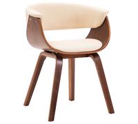 Bois Courbé Chaise de Salle à Manger Crème Similicuir Dîner Cuisine vidaXL