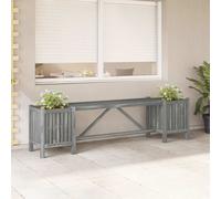 Bois d'Acacia Banc de Jardin avec 2 Jardinières 150 cm Patio Extérieur vidaXL