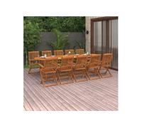 vidaXL Ensemble de jardin 11 pièces 280x90x75 cm bois massif acacia