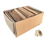 Bois d'Allumage en Chêne Sec, 8 kg, Bûchettes de 25 cm, pour Cheminée, Brasero, Four à Pizza, Barbecue, avec 3 Allume-Feux Naturels