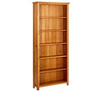 Bois de Chêne Massif Bibliothèque à 6 Etagères Rangement Armoire Livres vidaXL