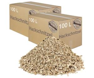 Bois de copeaux pour jardin et chauffage, 200 litres