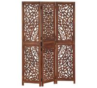 vidaXL Cloison de séparation 3 panneaux Marron 120x165cm Bois manguier
