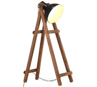 vidaXL Lampadaire Noir E27 Bois de manguier massif Noir