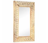 vidaXL Miroir mural sculpté à la main 80x50x11 cm Bois de manguier solide